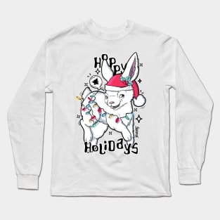 Hoppy Holidays hopping Christmas Bunny Rabbit Long Sleeve T-Shirt